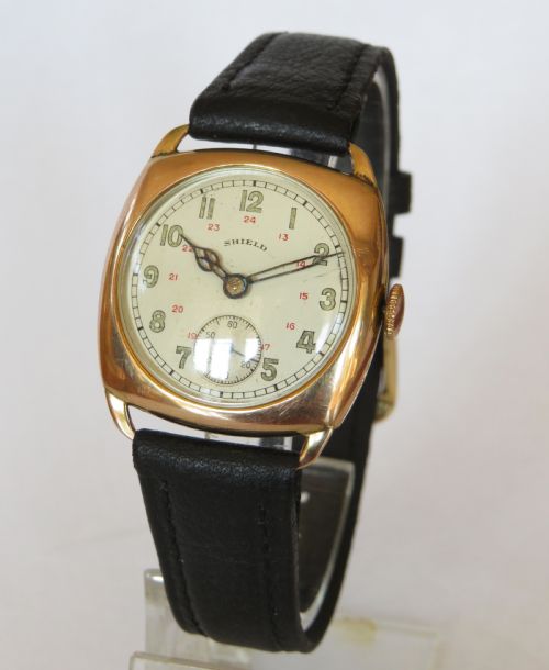 9ct Gold Shield Wrist Watch, 1933