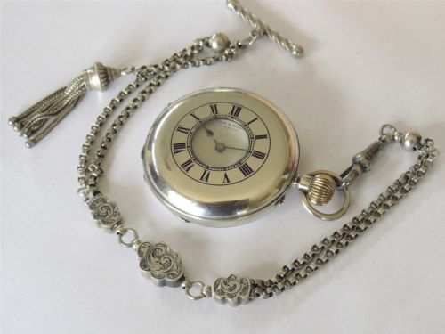 Ladies Silver Half Hunter Fob Watch, Mappin & Webb