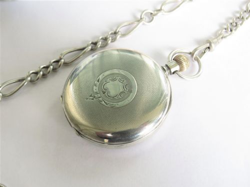fig 1. Antique silver Errington pocket watch for H Samuel