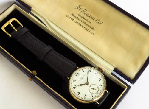 Boxed 9ct Gold Wrist Watch from J W Benson, 1935