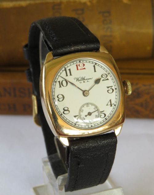 fig 1. Gents 1935 9ct gold Waltham wrist watch