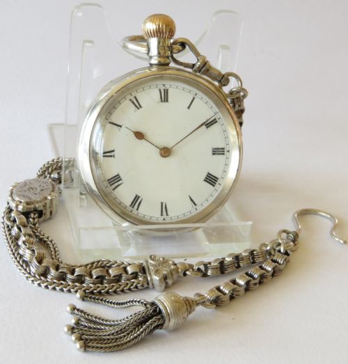 fig 1. Antique Waltham Seaside fob watch and albertina