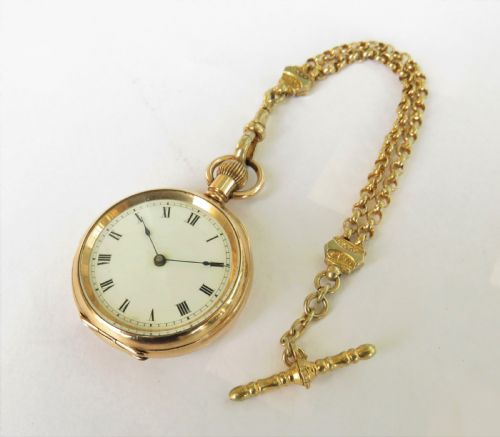 fig 1. Antique Lady Waltham fob watch and albertina