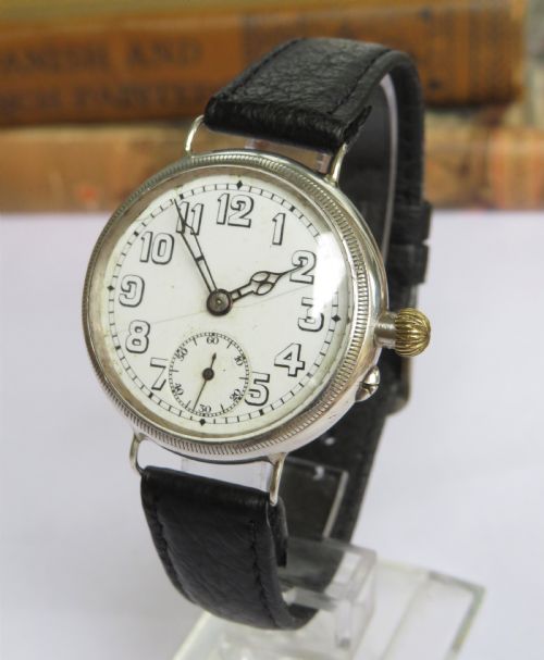 Gents 1914 Silver Electa Trench Watch