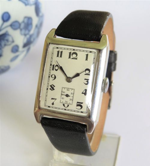 Gents Silver Art Deco Wrist Watch, 1927