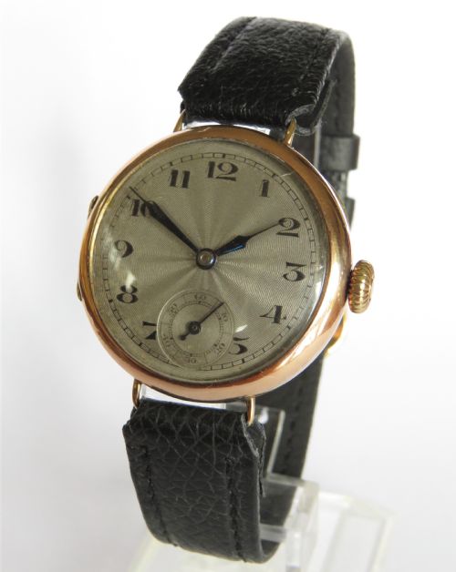 fig 1. Gents 9ct gold wrist watch, 1926