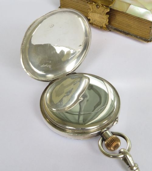 fig 2. Antique silver pocket watch retailed by J W Benson