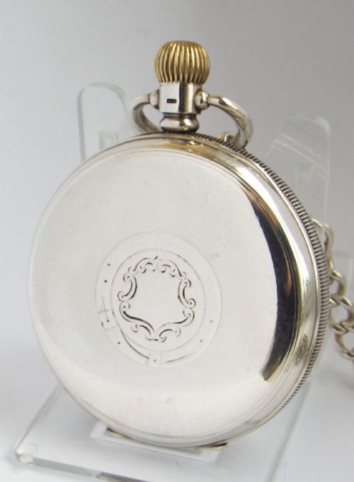 fig 1. 1920s silver Recta pocket watch & chain.