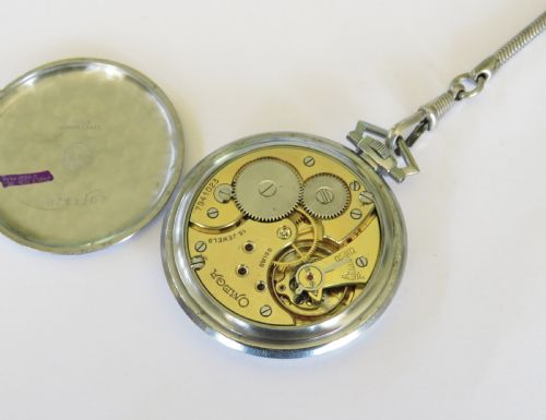 fig 1. 1930s Omega pocket watch and chain