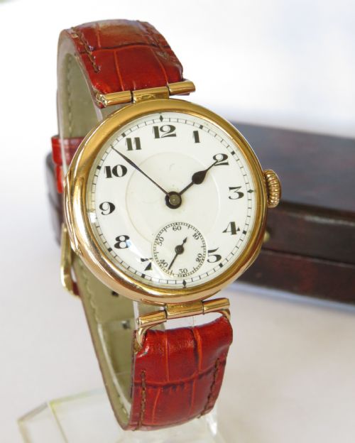 Gents Antique 9ct Gold Mobilia Wrist Watch