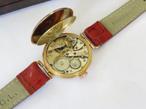 fig 3. Gents antique 9ct gold Mobilia wrist watch