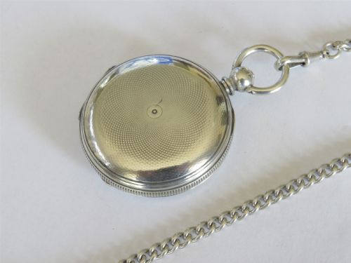 fig 2. Antique silver Dyer full hunter pocket watch with chain