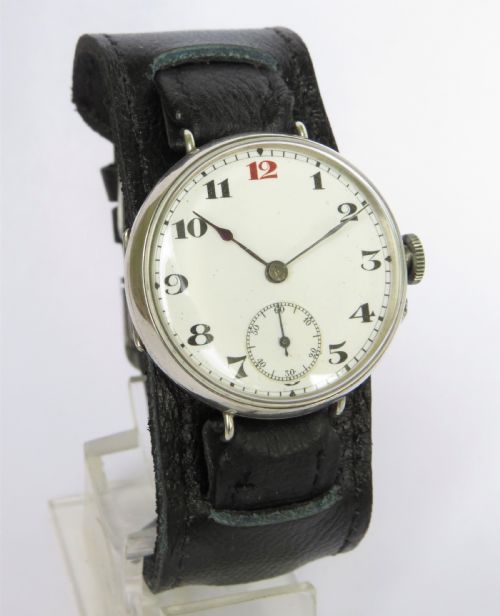 fig 1. Gents silver trench watch, c1910s