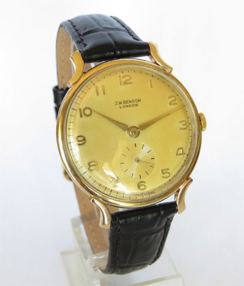 fig 1. Gents 9ct wrist watch from J W Benson, 1958