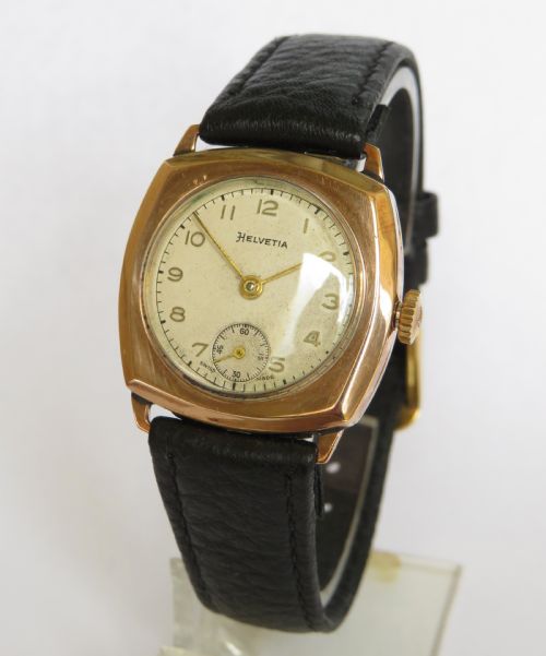 Mid-size Helvetia 9ct Rose Gold Wrist Watch, 1943