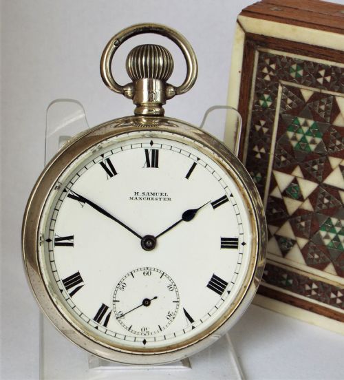 Antique 1920s Silver H Samuel Pocket Watch.