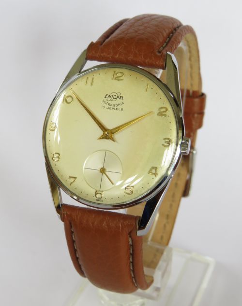 Gents Large 1950s Enicar Ultrasonic Wrist Watch