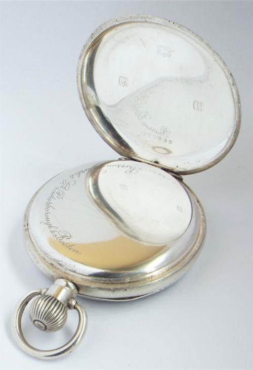 fig 2. Antique silver Waltham Traveler pocket watch, 1919.