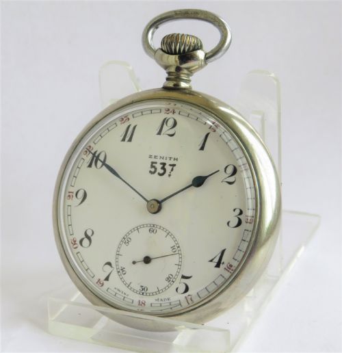 fig 1. 1939 WW2 Zenith pocket watch, stamped HS3