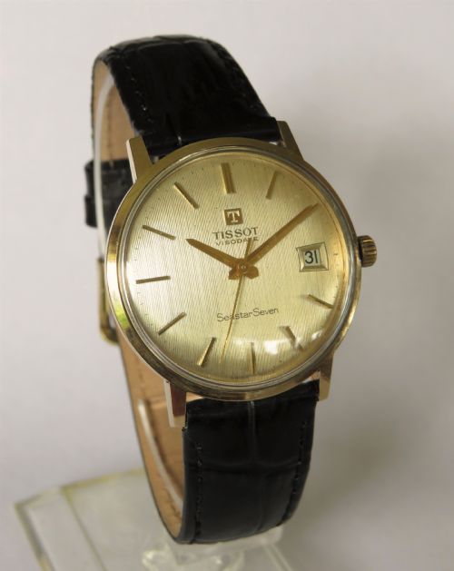 fig 1. Gents 9ct gold Tissot Visodate Seastar Seven watch
