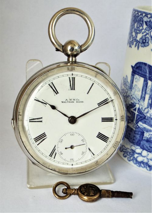 Antique 1902 Silver Waltham Pocket Watch.