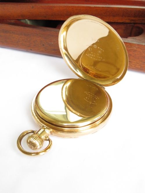 fig 2. Antique 1903 Waltham full hunter pocket watch
