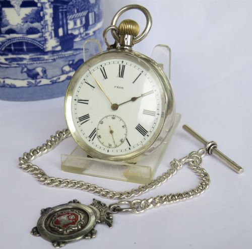 Antique Silver Fram Pocket Watch by Henri Liengme