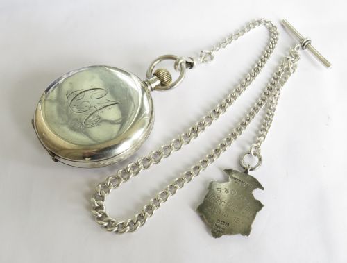 fig 1. Antique silver Fram pocket watch by Henri Liengme