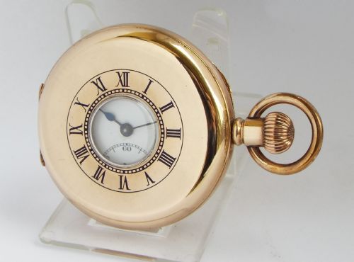 A Vintage 1920s Swiss Half Hunter Pocket Watch.
