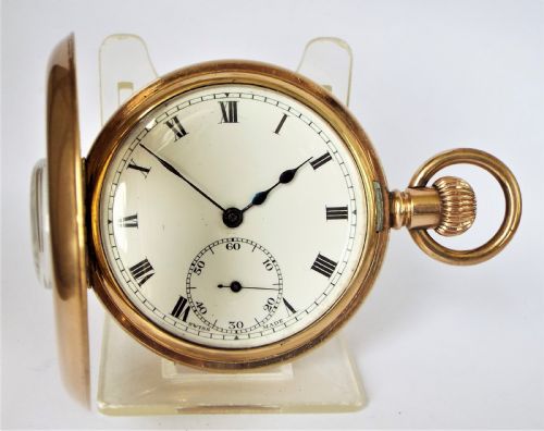 fig 1. A vintage 1920s Swiss half hunter pocket watch.