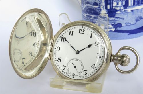1937 Silver Full Hunter Pocket Watch