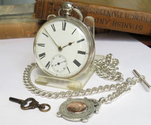 Antique Silver Waltham Ellery Pocket Watch, 1874