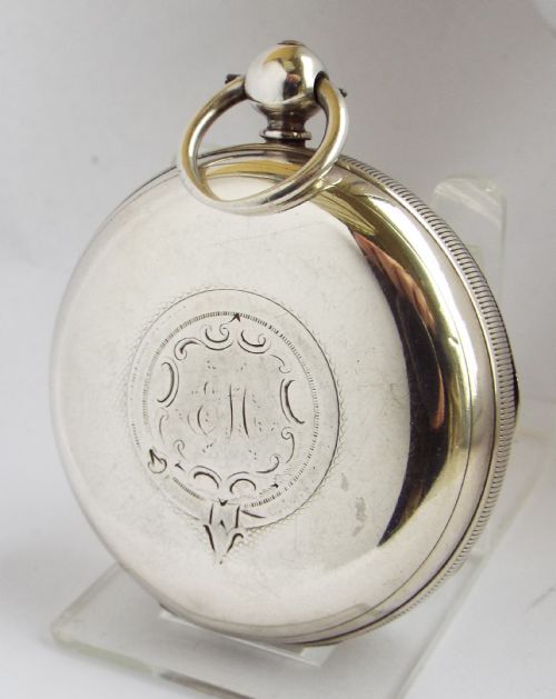 fig 1. An antique silver Improved Patent fusee pocket watch.
