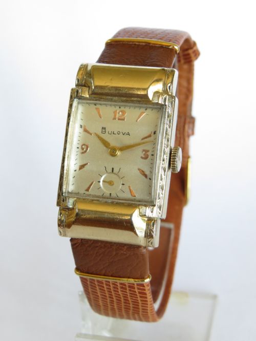 fig 1. Mid-size Bulova Art Deco wrist watch, 1955