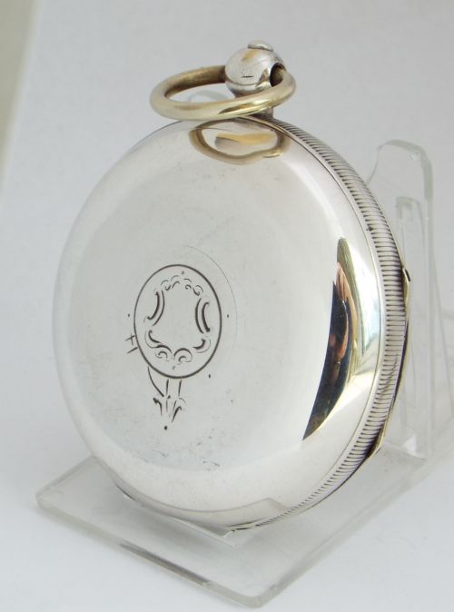 fig 1. Antique silver Lancashire Watch Company pocket watch retailed by H Stone of Leeds.