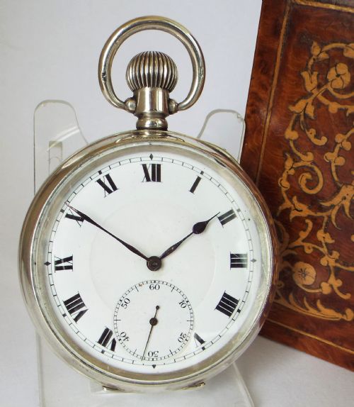 Antique 1918 Silver Syren Pocket Watch.