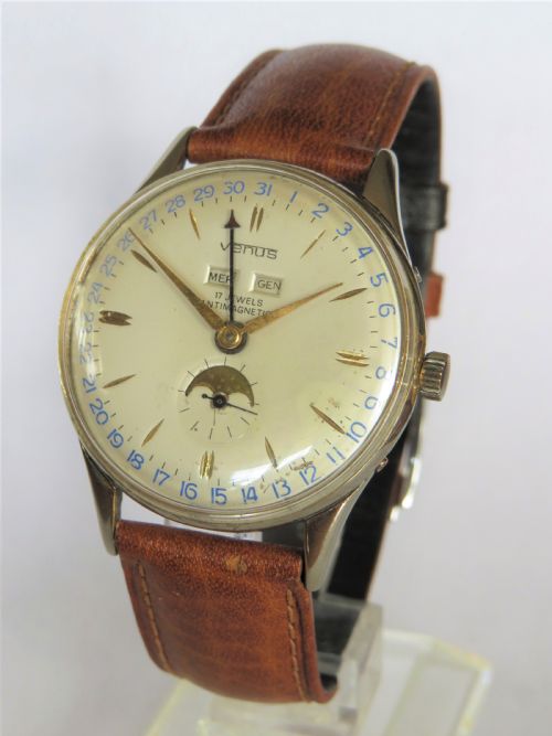 Gents 1950s Triple Date Wrist Watch