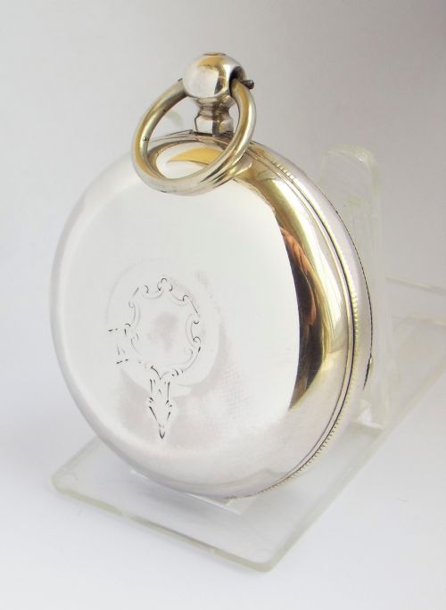 fig 1. An antique 1879 silver Waltham pocket watch.