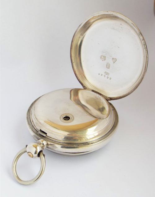 fig 2. An antique 1879 silver Waltham pocket watch.