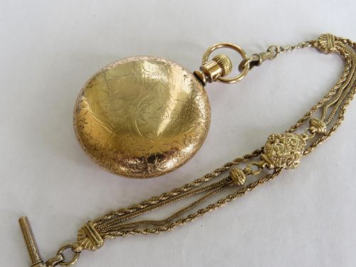 fig 2. Antique Waltham Royal pocket watch and chain