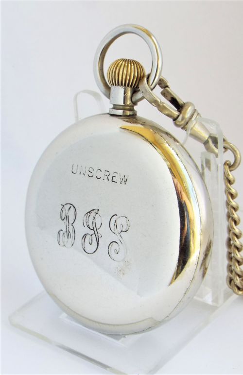 fig 1. A 1920s Rands pocket watch, retailed by Waite & Son Cheltenham.
