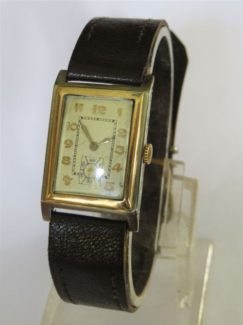 Gents 9ct Gold Art Deco Wrist Watch, 1930