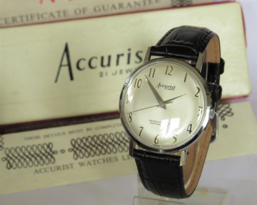 Gents Boxed Accurist Watch with Papers, 1964