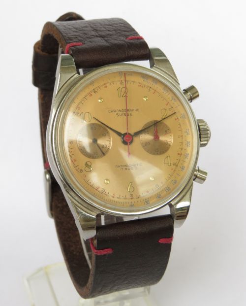 fig 1. Gents 1950s Chronographe Suisse in super condition