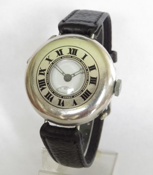 Gents Antique Silver Dimier Freres Trench Watch