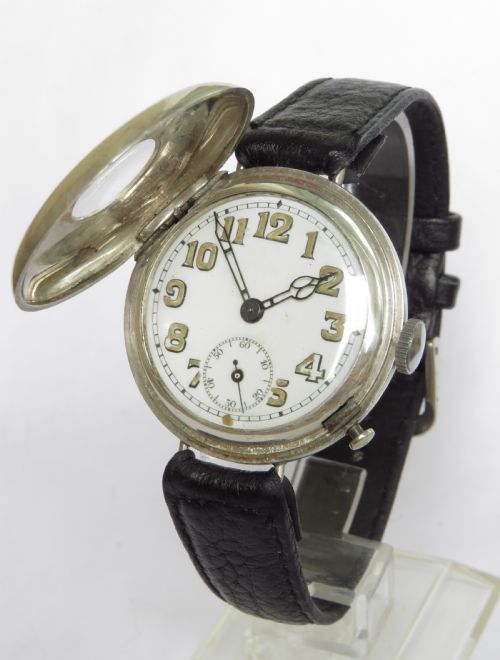 fig 2. Gents antique silver Dimier Freres trench watch