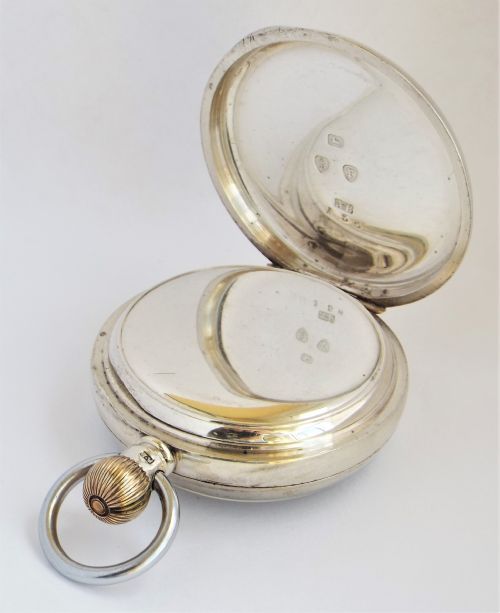 fig 2. Antique silver Waltham Hillside pocket watch, 1891.