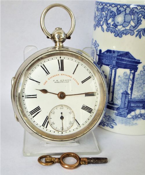 Antique “Express” English Lever Pocket Watch by J G Graves of Sheffield.