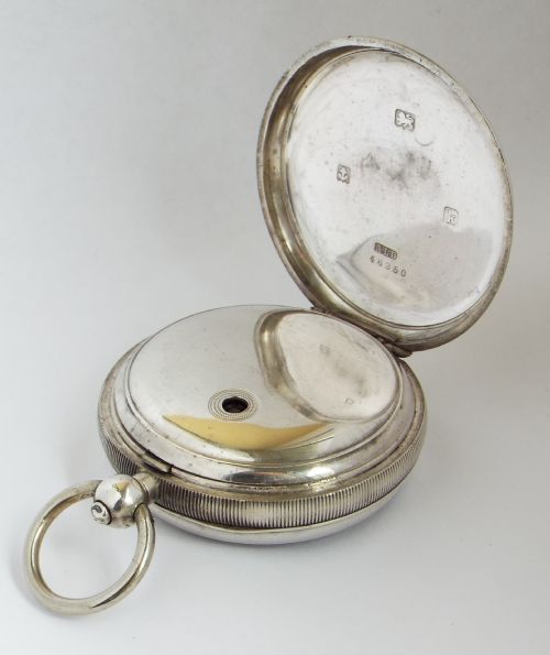 fig 2. Antique 1909 silver Waltham pocket watch.