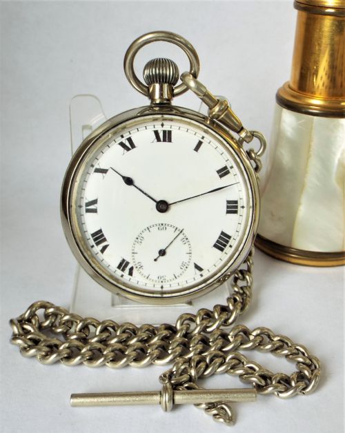 1930s Swiss Pocket Watch and Chain.
